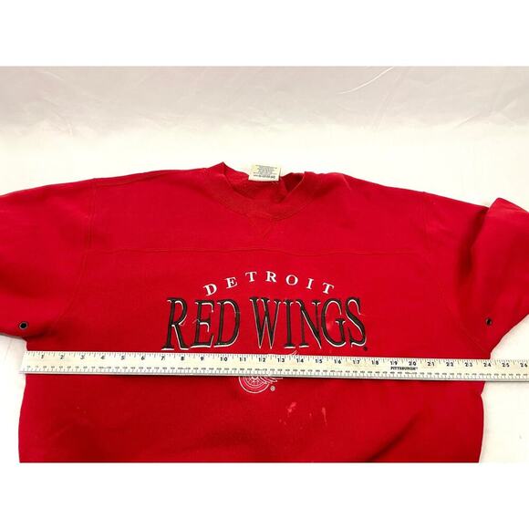VTG Detroit Red Wings Embroidered NHL Sweatshirt  LARGE 1990's Lee Sport READ - Picture 14 of 16